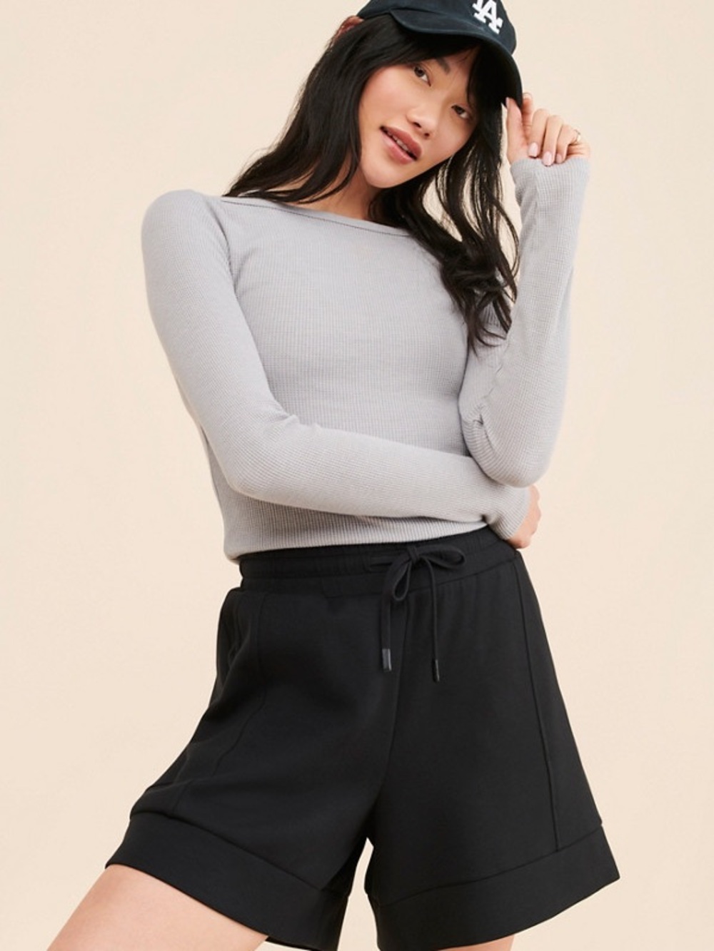 Varley Atrium Black Athletic Drawstring Shorts